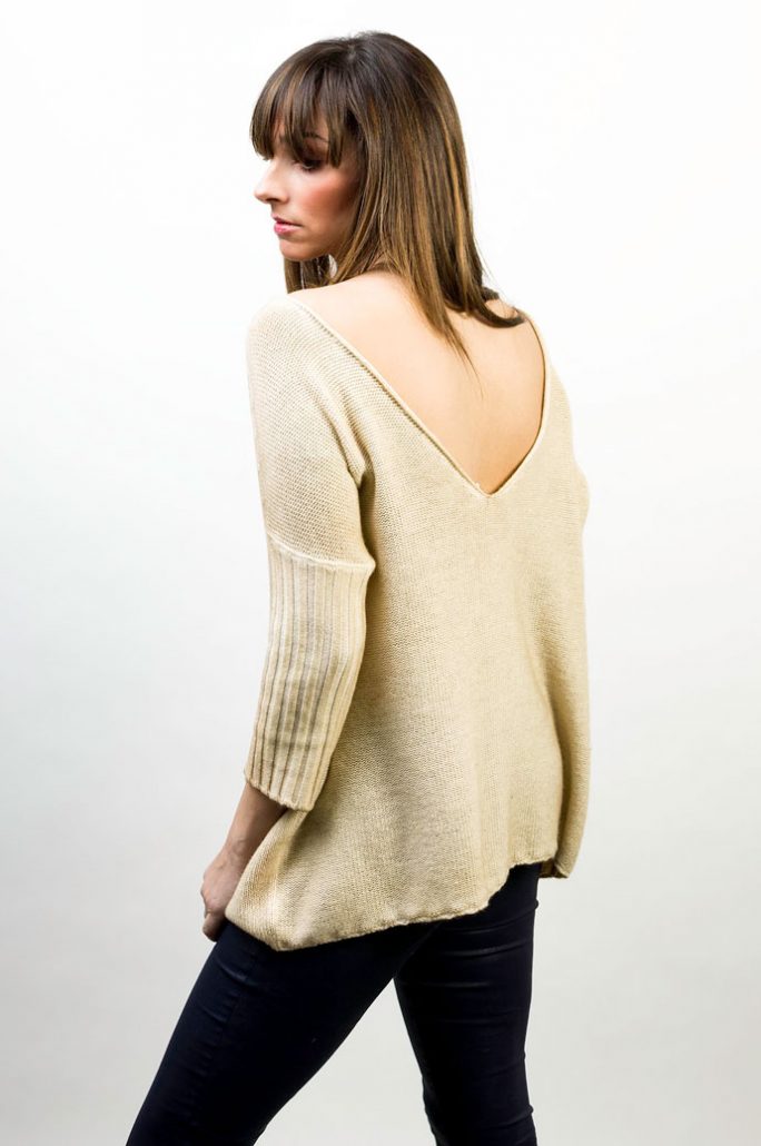 Knit V Neck Over Two Colors Reversible - cod. T308