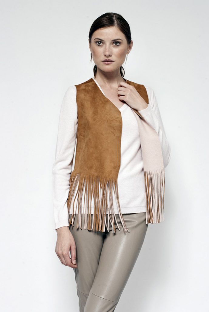Suede vest coupled with cashmere - cod. 17/52